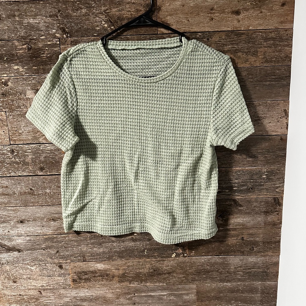 Green Textured Women's Top